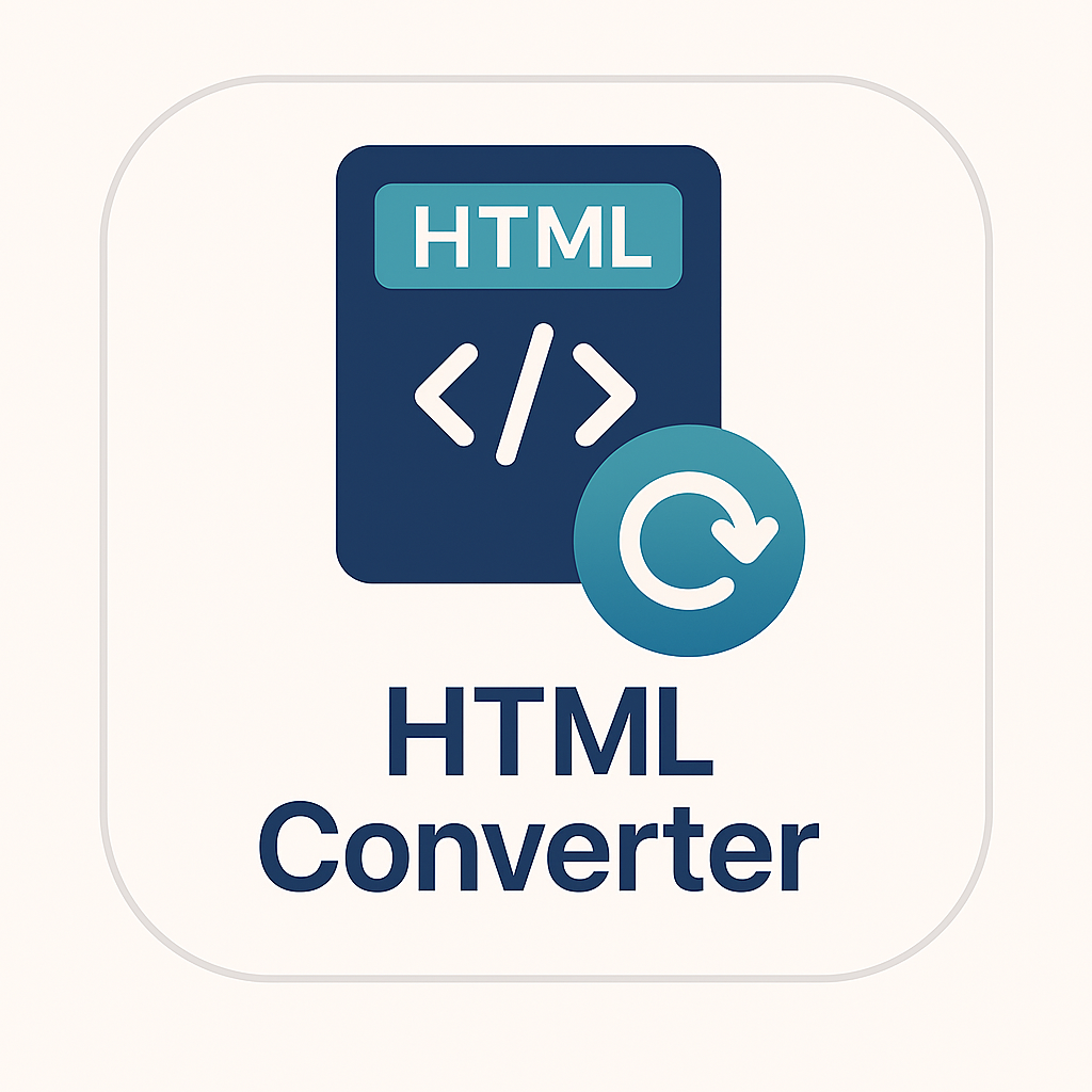 HTML Converter tool interface for converting files to and from HTML format