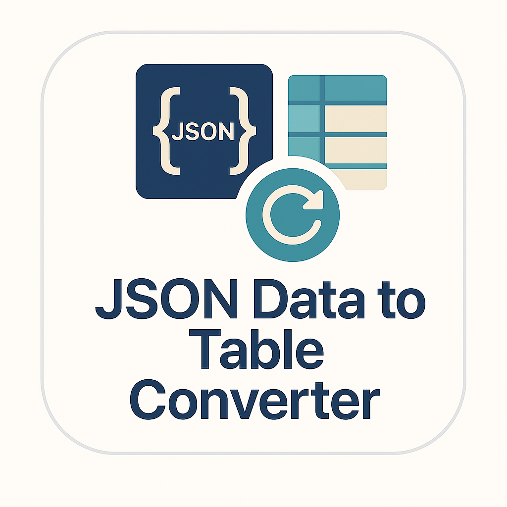 Icon representing JSON Data to Table Converter for transforming JSON into customizable tables