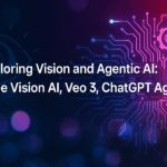 Diagram showing the workflow of agentic AI integrating Google Vision AI for image processing, VEO 3 for advanced perception, and ChatGPT Agent for autonomous decision-making and interaction in AI systems