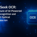 Deep Seek OCR software showing AI-powered text recognition on a scanned document with highlighted extracted text