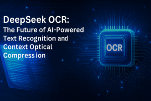 Deep Seek OCR software showing AI-powered text recognition on a scanned document with highlighted extracted text