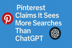 Pinterest search volume surpassing ChatGPT graph and comparison stats