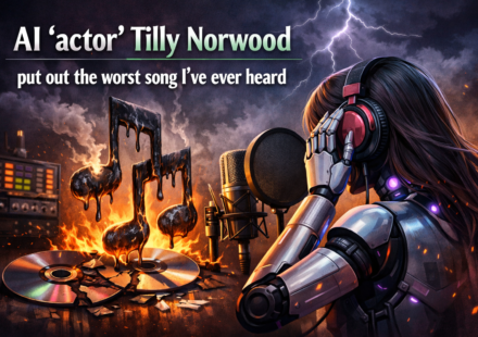 AI-generated Tilly Norwood in music video still from "Take the Lead" worst AI song controversy