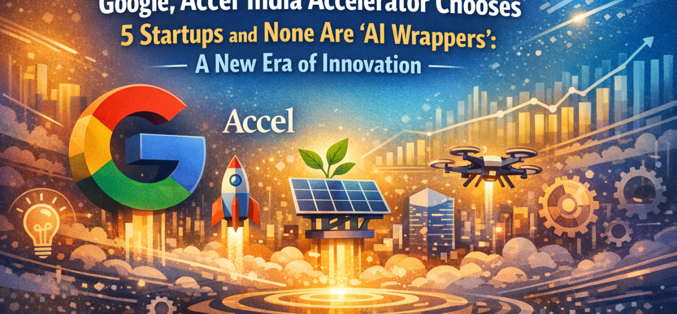 Google Accel India accelerator announces 5 selected startups innovation showcase no AI wrappers