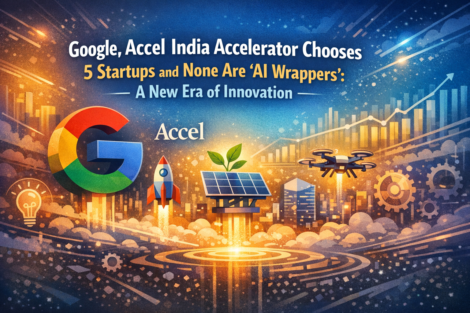 Google Accel India accelerator announces 5 selected startups innovation showcase no AI wrappers