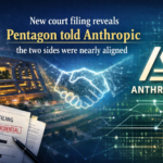 Court filing document showing Pentagon Anthropic near alignment on supply-chain risk before designation