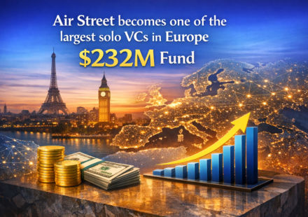 Air Street Capital $232M fund announcement with European VC landscape and deep tech startup icons