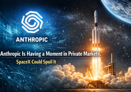 Anthropic valuation chart peaking while SpaceX rocket launch threatens private market dominance