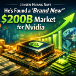Jensen Huang presenting Nvidia’s new $200B market opportunity at an AI event