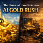AI gold rush winners and losers illustration showing wealth gap in the technology industry