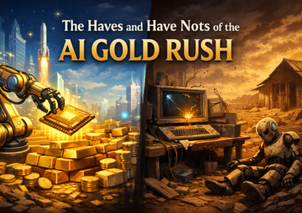 AI gold rush winners and losers illustration showing wealth gap in the technology industry