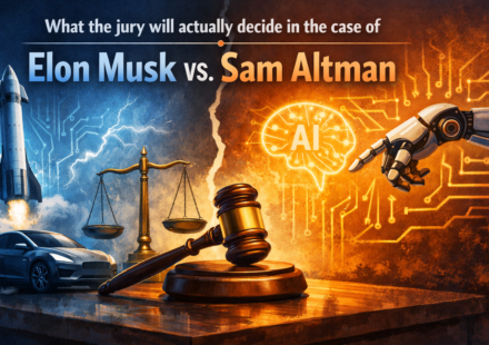Elon Musk and Sam Altman legal showdown over OpenAI in a courtroom setting
