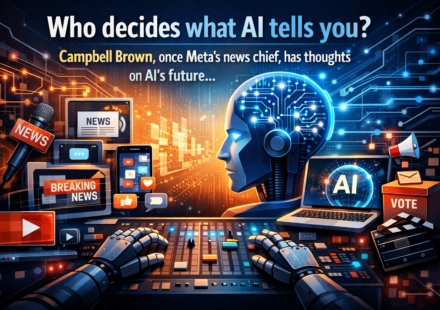 Campbell Brown discussing AI future and content control in a tech interview setting