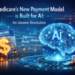 Medicare payment model and AI healthcare technology concept with digital medical data